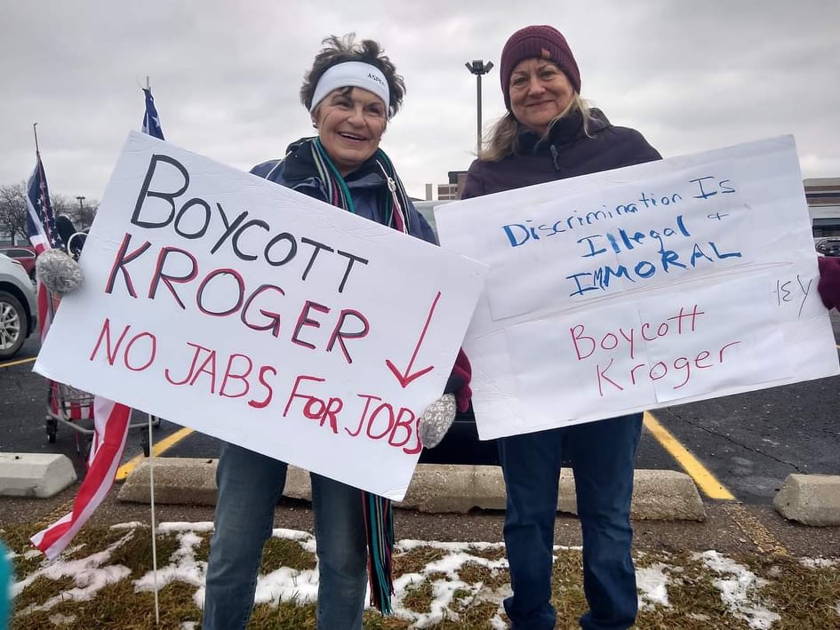 Protest Against Vaccines at Michigan Kroger