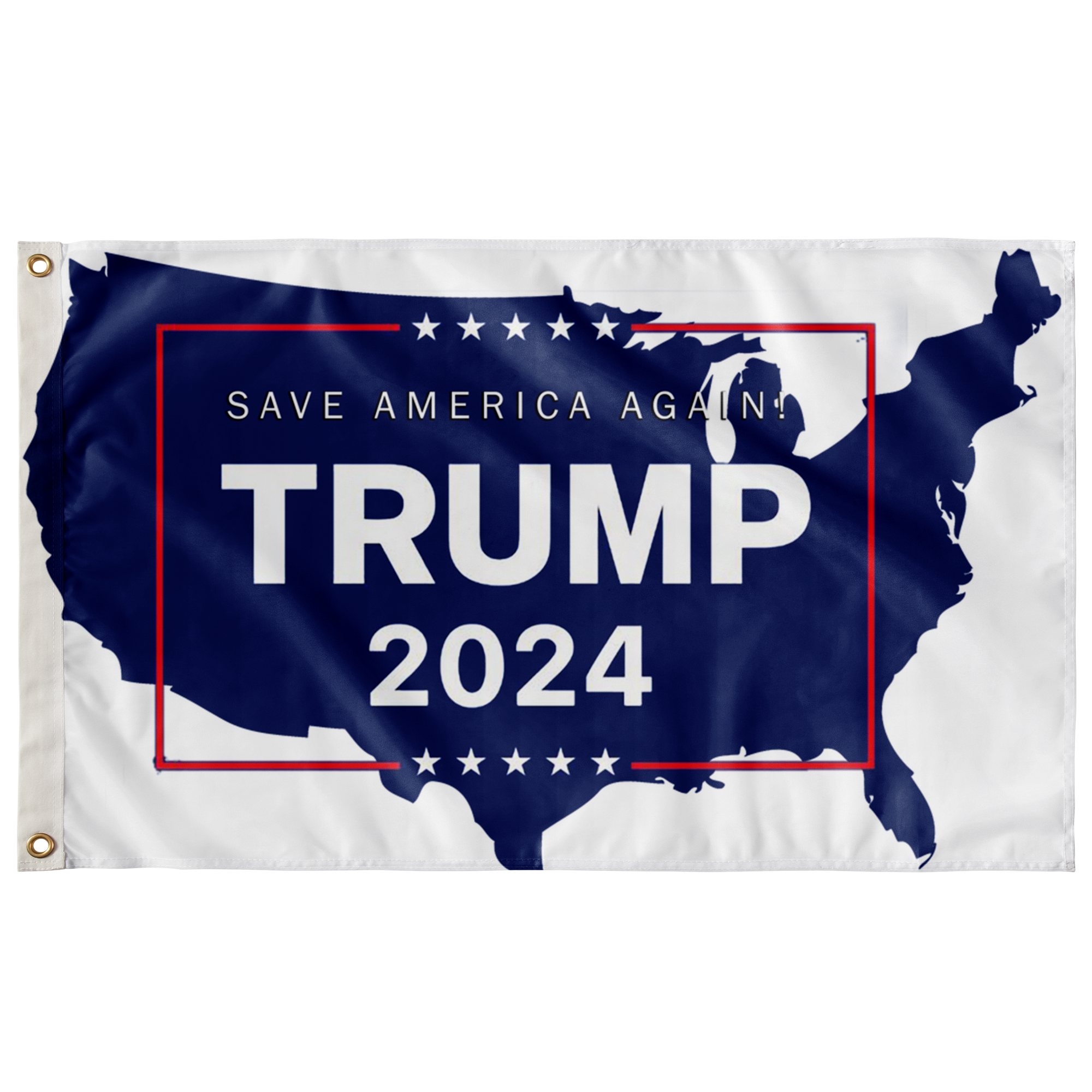 Trump 2024 USA Flag White - Us Against Media