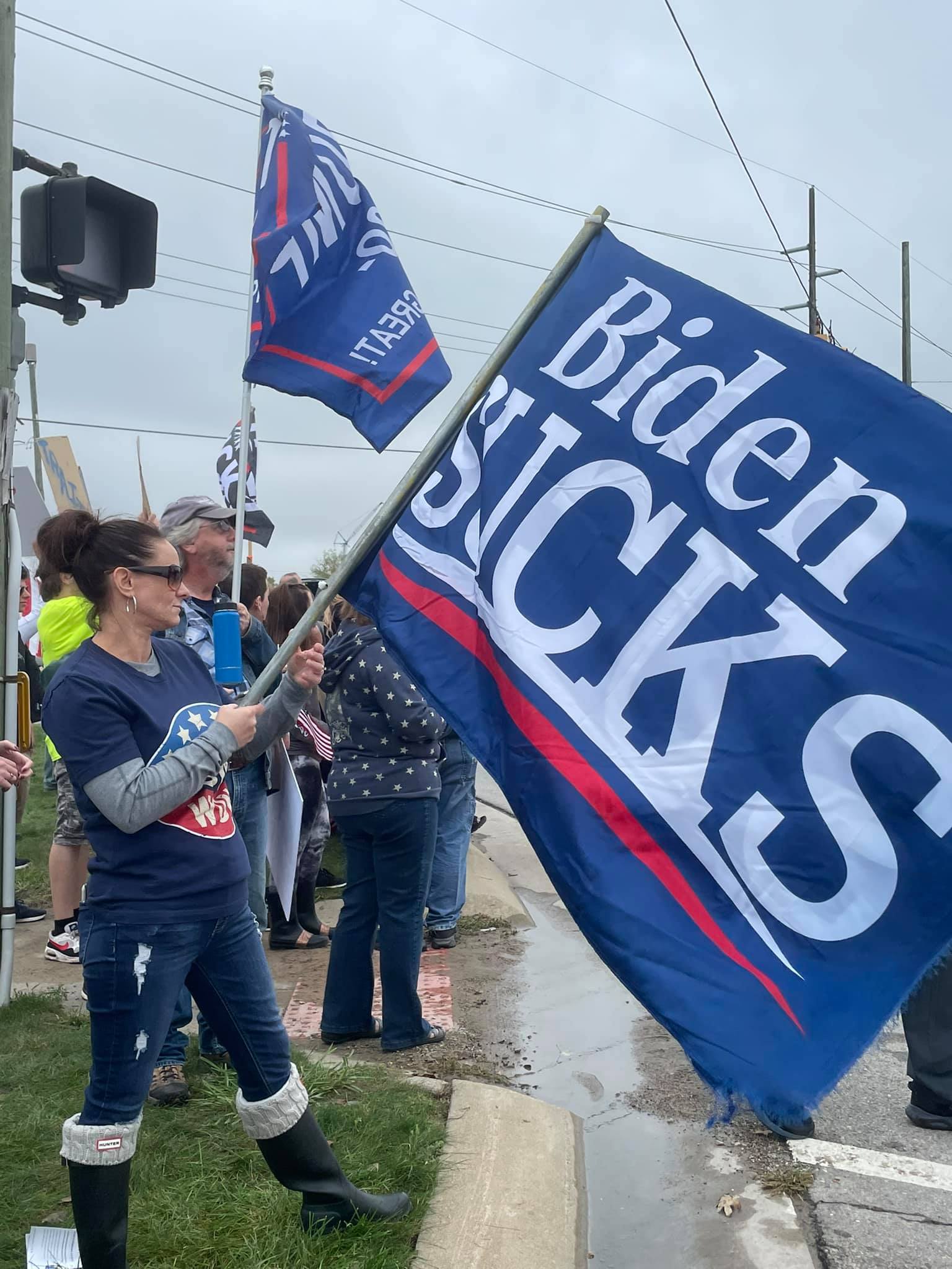 VIDEO: HUGE Protest Against Joe Biden Arrival In Michigan!