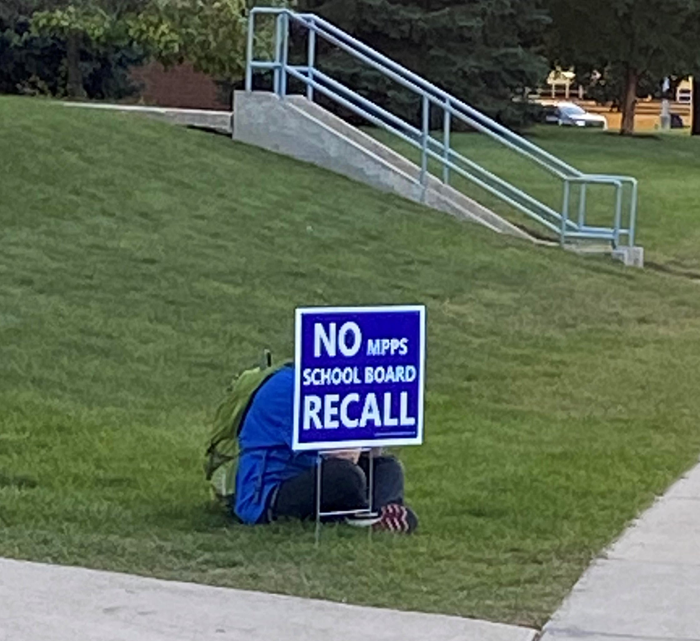 Mt. Pleasant School Board Activists Post "No Recall" Signs